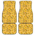 Bee Drawing Pattern Print Front and Back Car Floor Mats