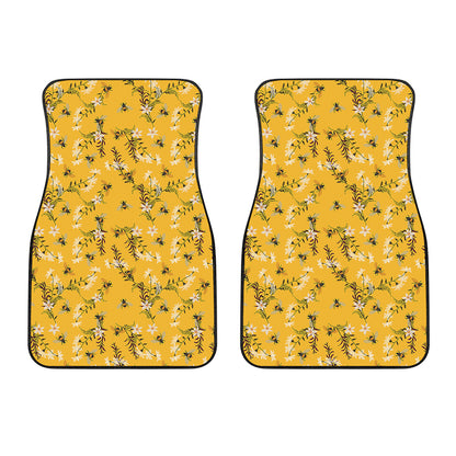 Bee Drawing Pattern Print Front Car Floor Mats