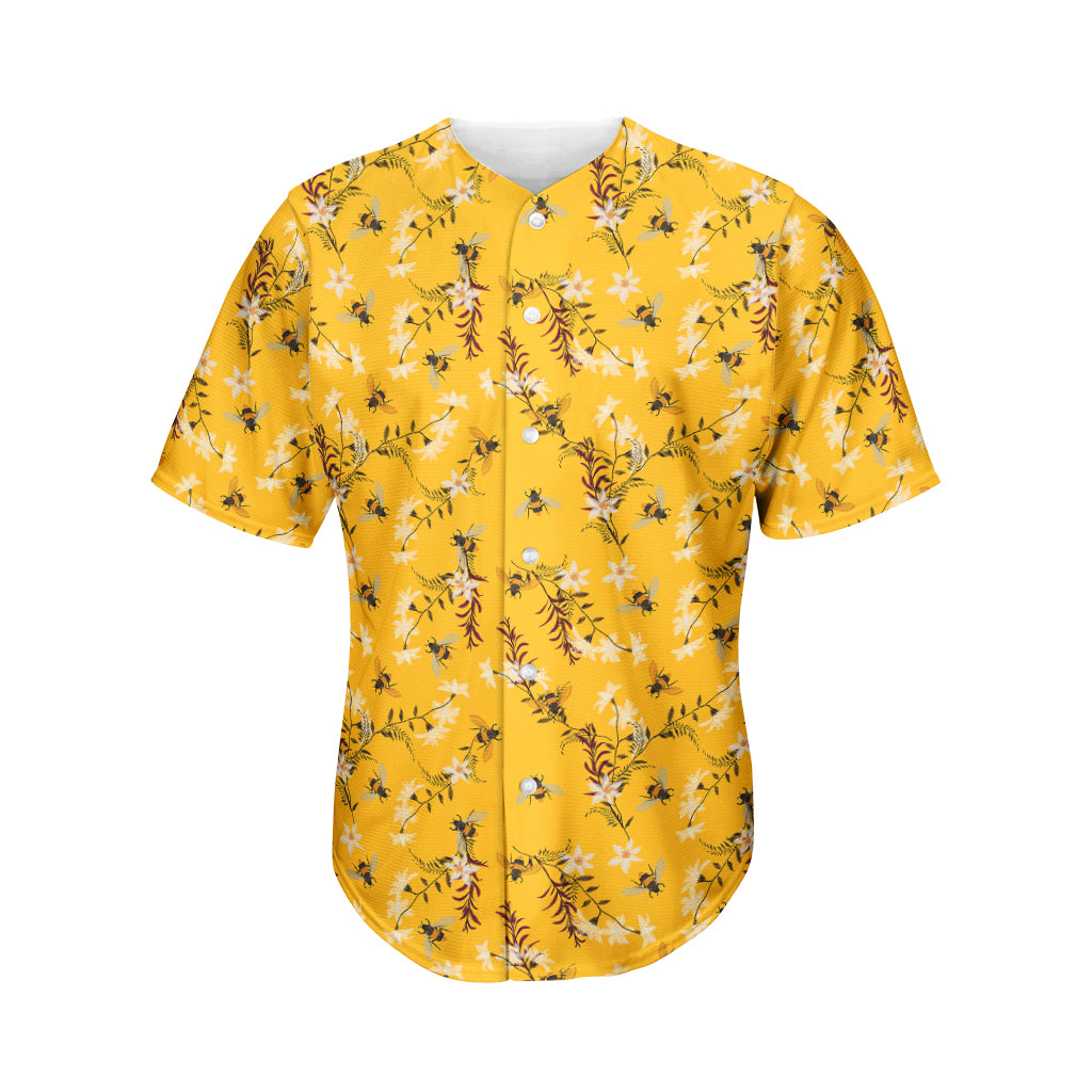 Bee Drawing Pattern Print Men's Baseball Jersey