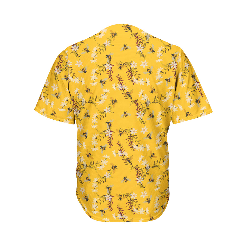 Bee Drawing Pattern Print Men's Baseball Jersey