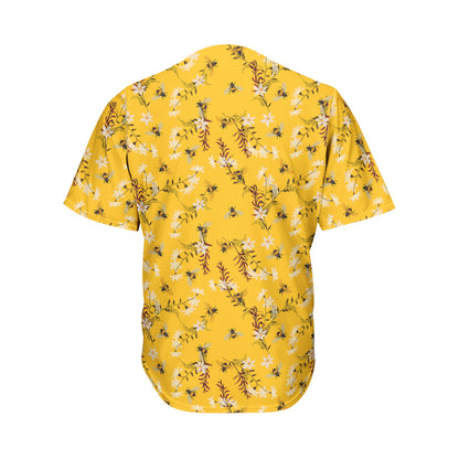 Bee Drawing Pattern Print Men's Baseball Jersey
