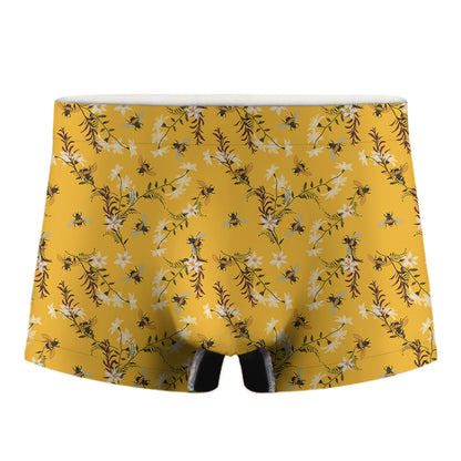 Bee Drawing Pattern Print Men's Boxer Briefs