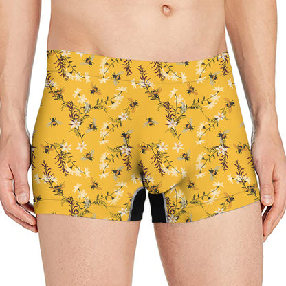 Bee Drawing Pattern Print Men's Boxer Briefs