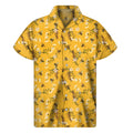 Bee Drawing Pattern Print Men's Short Sleeve Shirt