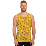 Bee Drawing Pattern Print Men's Tank Top