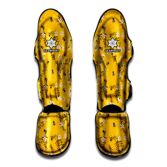 Bee Drawing Pattern Print Muay Thai Shin Guard