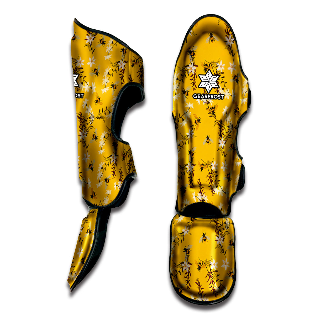 Bee Drawing Pattern Print Muay Thai Shin Guard