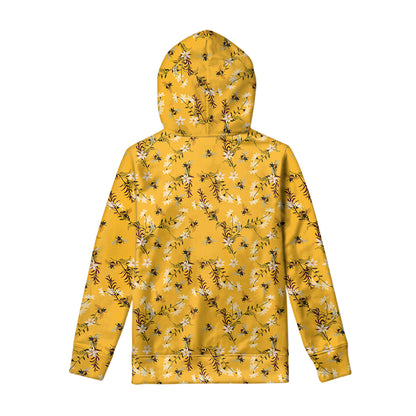 Bee Drawing Pattern Print Pullover Hoodie