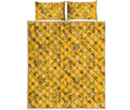 Bee Drawing Pattern Print Quilt Bed Set