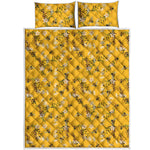 Bee Drawing Pattern Print Quilt Bed Set