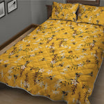 Bee Drawing Pattern Print Quilt Bed Set