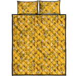 Bee Drawing Pattern Print Quilt Bed Set