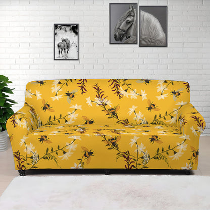 Bee Drawing Pattern Print Sofa Cover