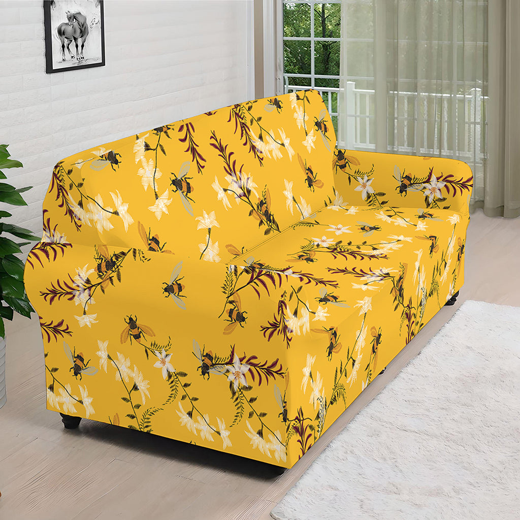 Bee Drawing Pattern Print Sofa Cover