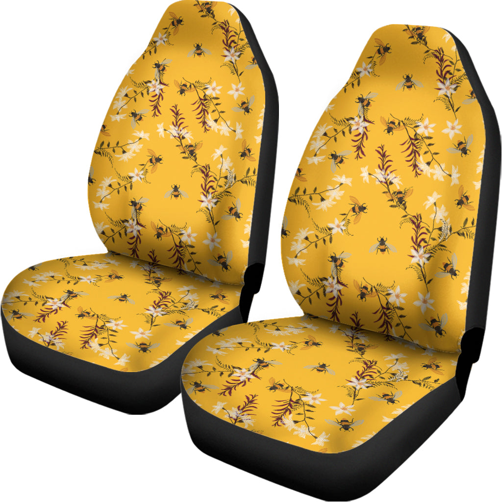 Bee Drawing Pattern Print Universal Fit Car Seat Covers