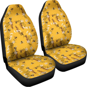 Bee Drawing Pattern Print Universal Fit Car Seat Covers