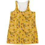 Bee Drawing Pattern Print Women's Racerback Tank Top