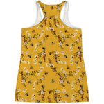 Bee Drawing Pattern Print Women's Racerback Tank Top