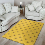 Bee Honeycomb Pattern Print Area Rug