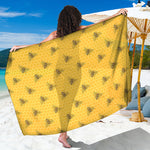 Bee Honeycomb Pattern Print Beach Sarong Wrap