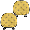 Bee Honeycomb Pattern Print Car Headrest Covers