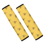 Bee Honeycomb Pattern Print Car Seat Belt Covers