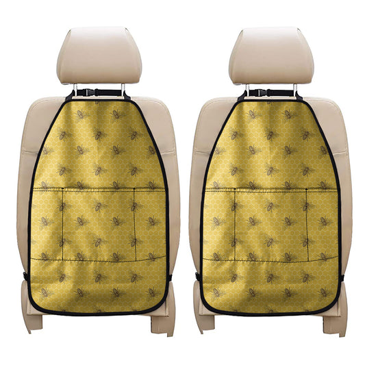 Bee Honeycomb Pattern Print Car Seat Organizers