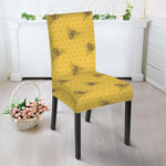Bee Honeycomb Pattern Print Dining Chair Slipcover