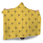 Bee Honeycomb Pattern Print Hooded Blanket