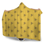 Bee Honeycomb Pattern Print Hooded Blanket