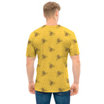 Bee Honeycomb Pattern Print Men's T-Shirt