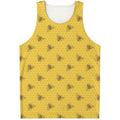 Bee Honeycomb Pattern Print Men's Tank Top