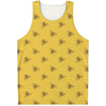 Bee Honeycomb Pattern Print Men's Tank Top