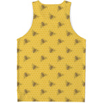 Bee Honeycomb Pattern Print Men's Tank Top
