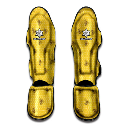 Bee Honeycomb Pattern Print Muay Thai Shin Guard
