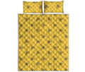 Bee Honeycomb Pattern Print Quilt Bed Set