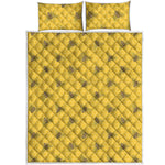 Bee Honeycomb Pattern Print Quilt Bed Set