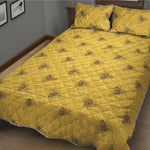 Bee Honeycomb Pattern Print Quilt Bed Set