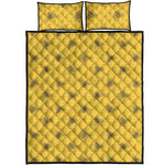 Bee Honeycomb Pattern Print Quilt Bed Set