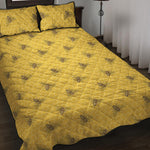 Bee Honeycomb Pattern Print Quilt Bed Set