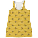 Bee Honeycomb Pattern Print Women's Racerback Tank Top