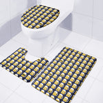 Beer Emoji Pattern Print 3 Piece Bath Mat Set