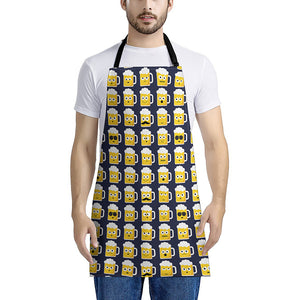 Beer Emoji Pattern Print Apron