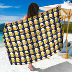 Beer Emoji Pattern Print Beach Sarong Wrap