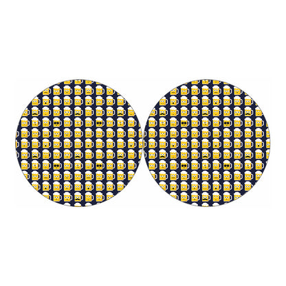 Beer Emoji Pattern Print Car Coasters