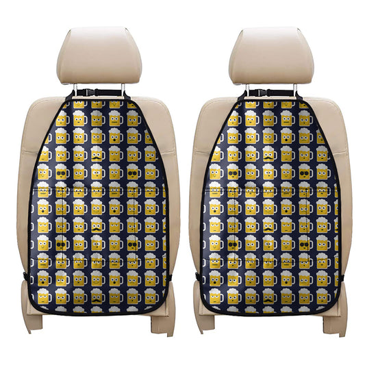 Beer Emoji Pattern Print Car Seat Organizers
