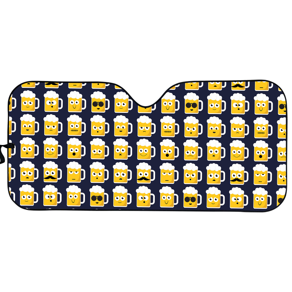 Beer Emoji Pattern Print Car Sun Shade