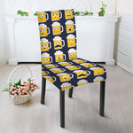 Beer Emoji Pattern Print Dining Chair Slipcover