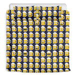 Beer Emoji Pattern Print Duvet Cover Bedding Set
