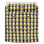 Beer Emoji Pattern Print Duvet Cover Bedding Set